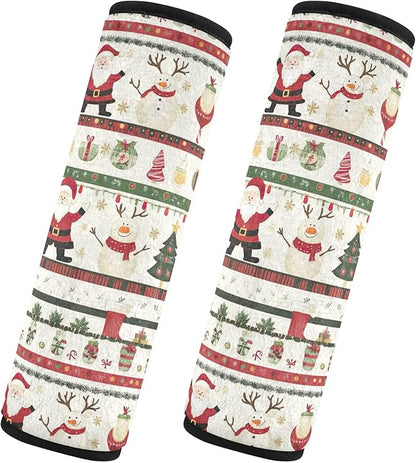 Cute Christmas Santa Claus Snowman Seat Belt Cover Pad Pack of 2 Fashion Seatbelt Cover Shoulder Pads Cushion Protect Your Neck and Shoulder