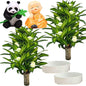 Brazilian Lucky Wood Plant, Brazilian Wood with Energy Crystals, Low-Light Office, Bedroom Decor, Home Good Luck Decor (Yellow+Panda)