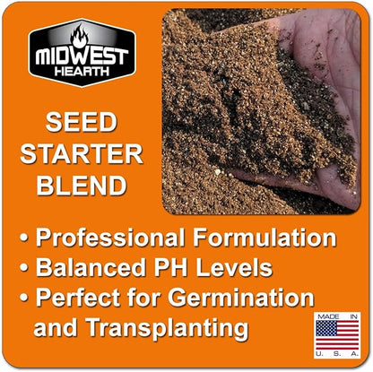 Seed Starter Natural Potting Soil Mix for Germination and Growth (Made in USA) (4 Dry Quarts) (Pack of 2)