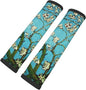 Bloom Flowers Print Seatbelt Pads Fits Cars Trucks SUV Sedans Sweat Absorption Car Seatbelt Strap Cover, Auto Interior Accessories Protector