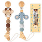 Pacifier Clip, 2 Pack Pacifier Holder for Boys and Girls, Cute Deer Handmade Knitted Christmas Pacifier Clip Fits for Most Pacifier, Baby Teethers, Baby Shower and Baby Gift(Elephant&Deer)