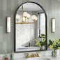 Brightify Arched Mirror, 28 x 40 Inch Black Arch Wall Mirror, Metal Frame Black Bathroom Mirror, Top Bathroom Vanity Mirror for Living Room Bedroom Mantel Entryway Hallways