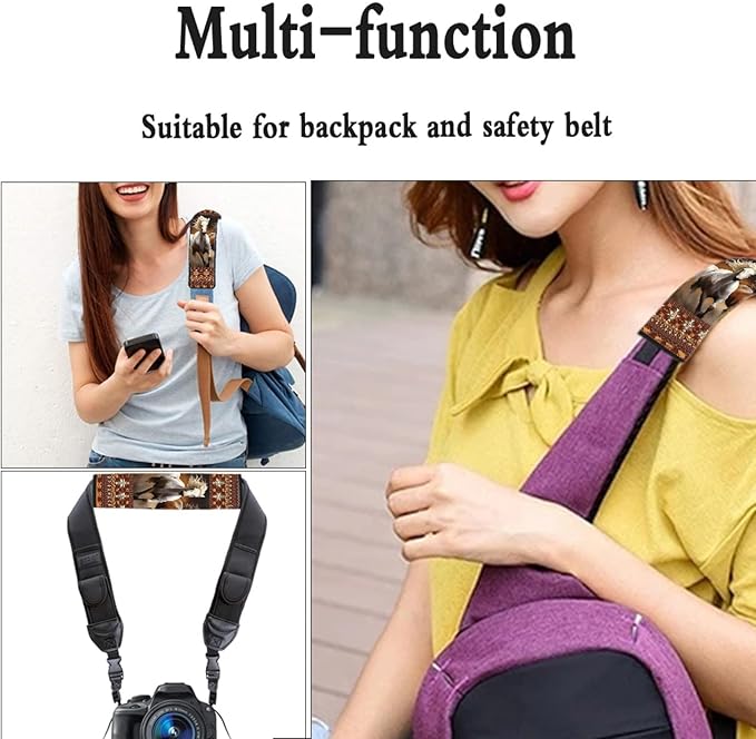 UNICEU Horse Aztec Geometric Print Car Seat Belt Cover for Adults, Kids, Car Safety Seatbelt Cushion Pads for Trucks SUV, Car Accessories, Shoulder Pad Seatbelt Pads