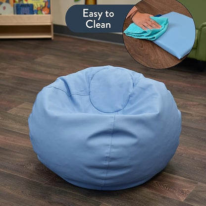 Children's Factory, CF610-076, 26" Go2 Bean Bag, Sky, Kids Flexible Seating for Reading Nook, Daycare, Playroom, Classroom, and Homeschool Furniture