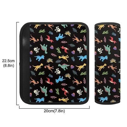 Biyejit Cartoon Dinosaurs Baby Car Seat Belt Covers for Boys and Girls, Carseat Shoulder Padding, Soft Car Seat Neck Cover, Car Seat Straps Shoulder Pads, Seat Strap Cover for Baby Kids