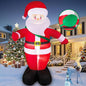 8 FT Christmas Inflatables Santa Claus Outdoor Decorations, Blow Up Yard Decorations Weatherproof Standing Smiling Santa Claus with Gift Bags, Built-in LEDs for Holiday Xmas Garden Lawn Decor