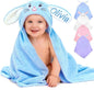 Custom Hooded Bath Towel with Name, Personalized Highly Absorbent Bunny Towels, Baby Bath Towels for Girls Boys, Easter Brithday Shower Gifts for Baby, Toddler, Newborn (Blue)
