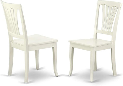 East West Furniture LGAV7-LWH-W 7 Piece Dining Room Table Set Consist of a Rectangle Kitchen Table with Butterfly Leaf and 6 Dining Chairs, 42x84 Inch, Linen White