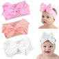 Tucnoeu 3pcs Baby Girl Headbands with Bows - Soft Stretchy Newborn Bows for Girls, Infant Toddler Hair Accessories White/Pink/Frosty White