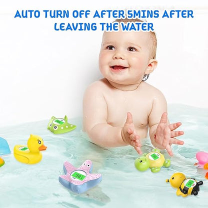 Baby Bath Thermometer, Digital Water Temperature Thermometers with 3 Color Backlit and Temperature Warning, Safety Bath Tube Thermometers Floating Toy for Infant, Toddler