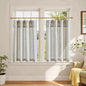 jinchan Striped Linen Kitchen Curtains with Attached Valance 36 Inch Length Cafe Tier Curtains for Living Room Rustic Half Window Light Filtering Rod Pocket Small Drapes 2 Panels Taupe Grey