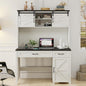 Farmhouse 47" Executive Desk, Computer Desk with Drawers and Storage Cabinet, Home Office Desks with Hutch and Charging Station, Workspace for Work & Study (Black).