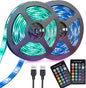 USB LED Strip Lights 13.2ft, USB Powered LED Light with 24-Keys Remote Controller Waterproof RGB Flexible Color Changing LED Strip Light for TV Backlights, Bedroom, Desk, PC, Camping & Home Decoration
