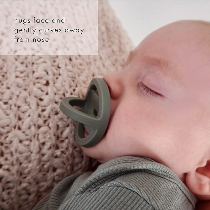 Doodle & Co. London Classic Pacifier for New Born Babies | BPA Free Angled Shape 100% Silicone for Infants with & Without Teeth | Helps Promote Healthy Oral Development | 0+ Months | Blush/Smash Cake