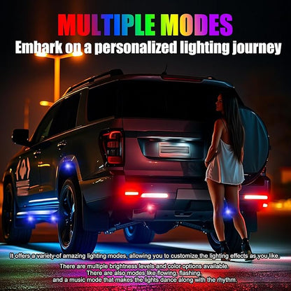 Rock Lights for Trucks, 36LED Full Angle RGB Led Rock Lights with APP/RF Control Flashing Music Mode, Multicolor Waterproof Underglow Led Lights Exterior Wheel Light for Truck UTV ATV Jeep SUV (8PCS)