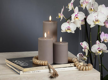 Abbott Collection Wax LED Flameless Pillar Candle - Gray (3x5 H)