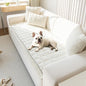 OTOB Sofa Covers for 3 Cushion Couch Washable, Fuzzy Non Slip Pet Friendly Couch Cover Protector Love Seat, All Seasons Soft Plush Furniture Bed Mats Sofa Slipcovers (Cream, 31.5" x 70.9'')