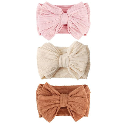 AQOKKA Baby Bows Headbands Nylon Baby Girl Headbands Soft Handmade Hairbands Toddler Hair Accessories for Girls Baby Newborn Infant Kids