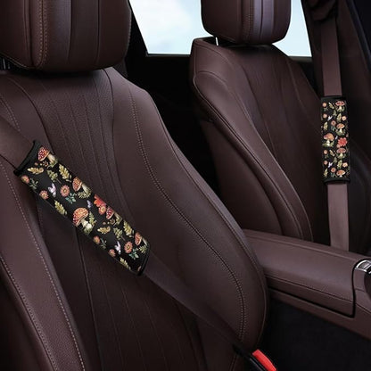 AFPANQZ Mushroom 1 Pair/Set Safety Seatbelt Cover Kit Car Auto Seat Belt Pads Covers Comfortable Driving Car Seats Accessories Backpack Bags Strap Pads Covers
