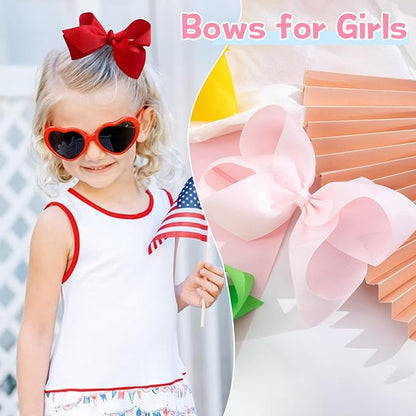 Oaoleer 40 Colors 4.5 Inch Hair Bows Clips Grosgrain Ribbon Bows Hair Alligator Clips Hair Barrettes Hair Accessories for Girls Toddler Infants Kids Teens Children (4.5inch 40color)