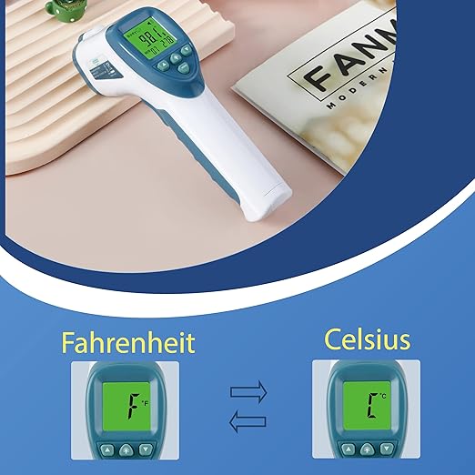 Elate Forehead Thermometer | Digital Infrared No-Touch Thermometer for Adults, Kids, and Infants | with Fever Alarm | Home Medical Grade for Nurse Accessories | Newborn Essentials