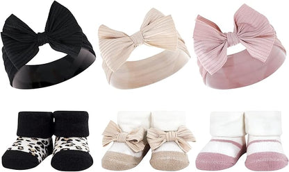 Hudson Baby Girl's Headband and Socks Giftset
