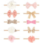 BQUBO Baby Girl Headbands with Bows Nylon Hairbands Handmade Hair Accessories for Newborn Infant Toddlers 10 Pack