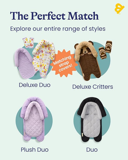 GoldBug Baby & Toddler 2-in-1 Duo Head Support for Car Seats - Grey
