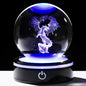 YWHL 3D Dragon Figurine Crystal Ball with Colorful Light Base, Dragon Gifts for Women Men on Birthday, Animals Collectible Sphere for Home Decor (80mm)