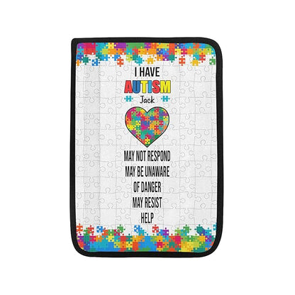 I Have Autism Colorful Puzzle Heart Personalized Name Autism Awareness Seat Belt Covers Special Need Autistic Car Seat Belt Covers for Kid Medical Alert 20