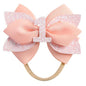 Glitter Birthday Hair Bow for Baby Girls 1 2 3 4 5 6 Years Peach Party Decoration Hair Accessories Headband for First 1st One Birthday