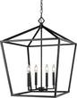 ML Lighting 3254-MB Transitional Four Light Pendant from None Collection in Black Finish