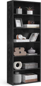 VASAGLE CUSTOS Collection - Bookshelf, 6-Tier Bookcase, Book Shelf, Open Storage Shelf, 9.4 x 23.6 x 63.3 Inches, for Living Room, Home Office, Dinning Room, Ebony Black ULBC166T56