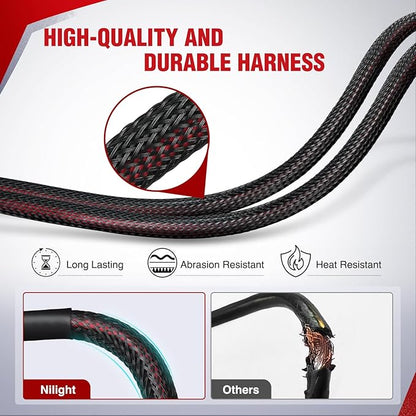 Nilight Wiring Harness Kit Nylon 14 AWG 1 Lead 12V 5Pin Rocker Switch Laser On Off Power Relay Blade Fuse for LED Light Bar Off Road Lights on Cars Jeep Boat Trucks