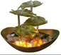 Meditation Decor, Desktop Lotus Leaf Yuanbao Flowing Water Fountain Decoration Living Room Screen Porch Home Decoration, LED Atmosphere Night Light,Office Home Decoralth (E)