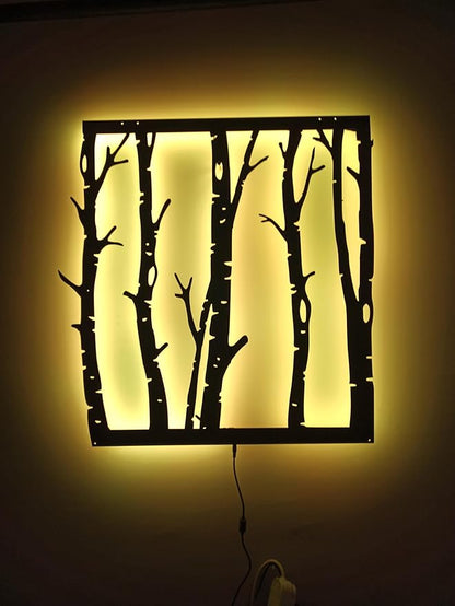 Led Tree Branch Lights For Wall, Tree Branches Metal Wall Art With Rgb Color Changing Led, Metal Wall Decor, Tree Branches Rgb Light Sign, Tree Neon Light Sign, Tree Wall Sign, 6 inches