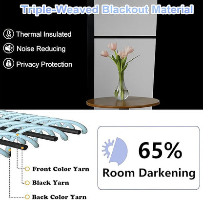 Simplebrand Blush Curtains for Bedroom 63 Inch Length 2 Panels Set, Room Darkening Thermal Insulated Energy Saving Curtains for Nursery, Grommet Solid Soft Window Treatment Drapes, W40 x L63