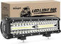Nilight Led Light Bar 12Inch 300W Triple Row Flood Spot Combo 30000LM Bar Driving Boat Lighting Led Off Road Lights for Trucks,2 Years Warranty