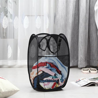 2 Pack Pop Up Laundry Hampers, Collapsible Mesh Laundry Basket, Foldable