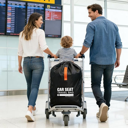 Kcicephine Car Seat Travel Bag for Airplane,Gate Check Storage Bag for Car Seat Airport,Universal Car Seat Bags Essentials for Air Travel,Perfect Family Vacations, and Parents with Infants, Black