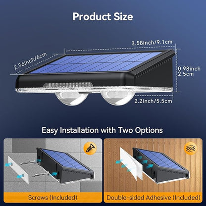 TECKNET Solar Fence Lights Outdoor 12 Pack, Warm White & 6 Colors & RGB, IP66 Waterproof LED Deck Light, Dusk to Dawn Fence Lights Solar for Wall, Railing, Step, Patio, Pool, Backyard, Outside