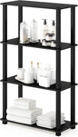 Furinno Turn-N-Tube 4-Tier Multipurpose Shelf Display Rack, Square Tube, Americano/Black