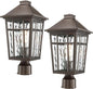 Darkaway 2pcs Large Outdoor Post Lights Lamp Post Light Fixture, 17inch Waterproof Aluminum Housing with Water Ripple Glass for Garden Patio Pathway
