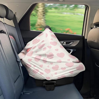 AFPANQZ Cat Baby Car Seat Canopy Nursing Cover Breastfeeding Scarf Shopping Cart Covers Stroller Sunshade High Chair Cover Car Seat Covers Girls Breathable