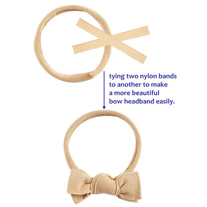 inSowni 200 Pack Bulk Wholesale Super Soft Stretchy DIY Nylon Headbands Hair Bands for Baby Girls One Size Fits All (Khaki)