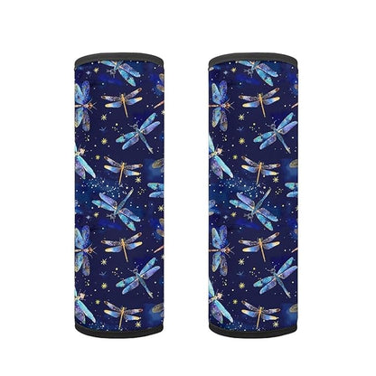 Biyejit Dragonfly Print Car Seat Belt Pillow for Kids Boys Girls, 2Pcs Car Seat Belt Cover Pad Head and Neck Support Backpack School Bag Shoulder Pads