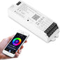 WB5 RF WiFi Bluetooth LED Strip Controller RGB CCT RGBW 5in1 Dimmable Compatible with Smart Life APP/Alexa Echo/Google Assistant Home/Siri, DC12-24V Lights Controller