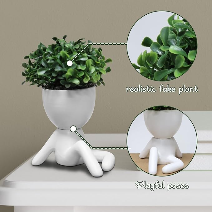 Zerzsy Desktop Plant for Women Office Decoration Fake Plant Succulents Plants Artificial for Home Bathroom Living Room Office Decor Small Fake Plants Decor for Bedroom and Bathroom - Set of 1