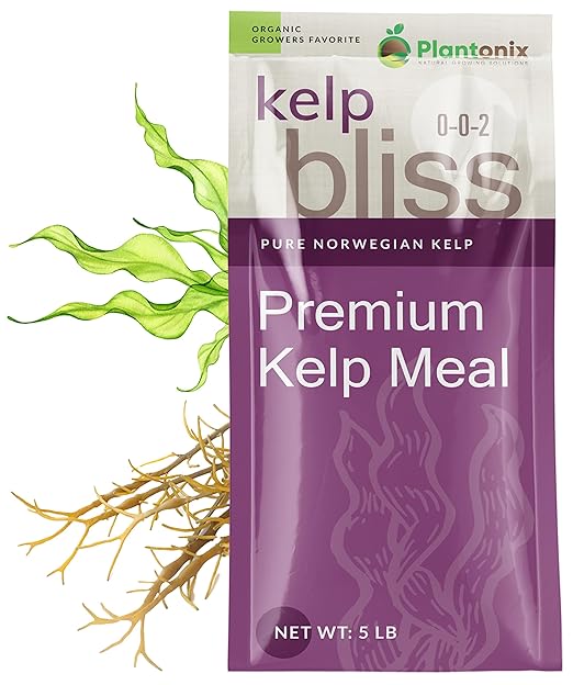 Kelp Bliss (5lbs) - Kelp Meal Organic Fertilizer for Plants, Garden Soil, Flowers, Vegetables, & Lawns - Organic Kelp Fertilizer & Soil Amendment - 100% Natural Plant Food Rich in Vitamins & Nutrients