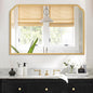 36X24 Inch Gold Bathroom Vanity Mirror for Over Sink, Modern Rounded Corner Fireplace Decor Mirror with Non-Rusting Iron Metal Framed